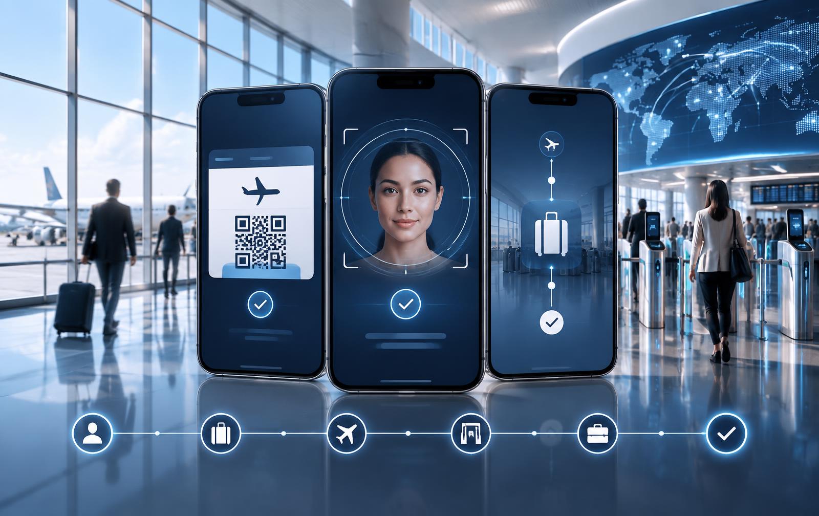 Concept screens for a secure digital airport boarding experience